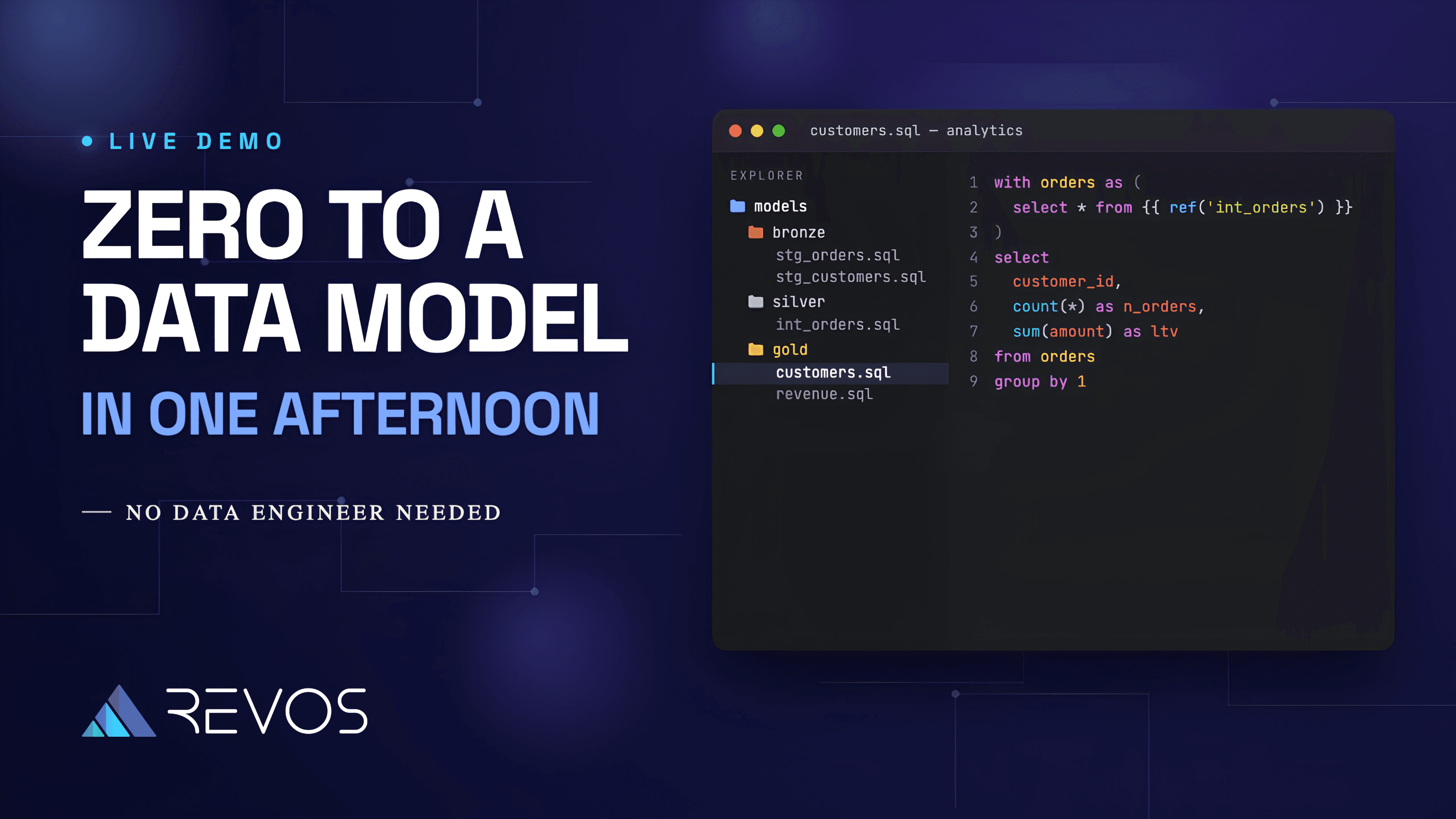 RevOS demo — building a dbt semantic model with an AI agent in minutes