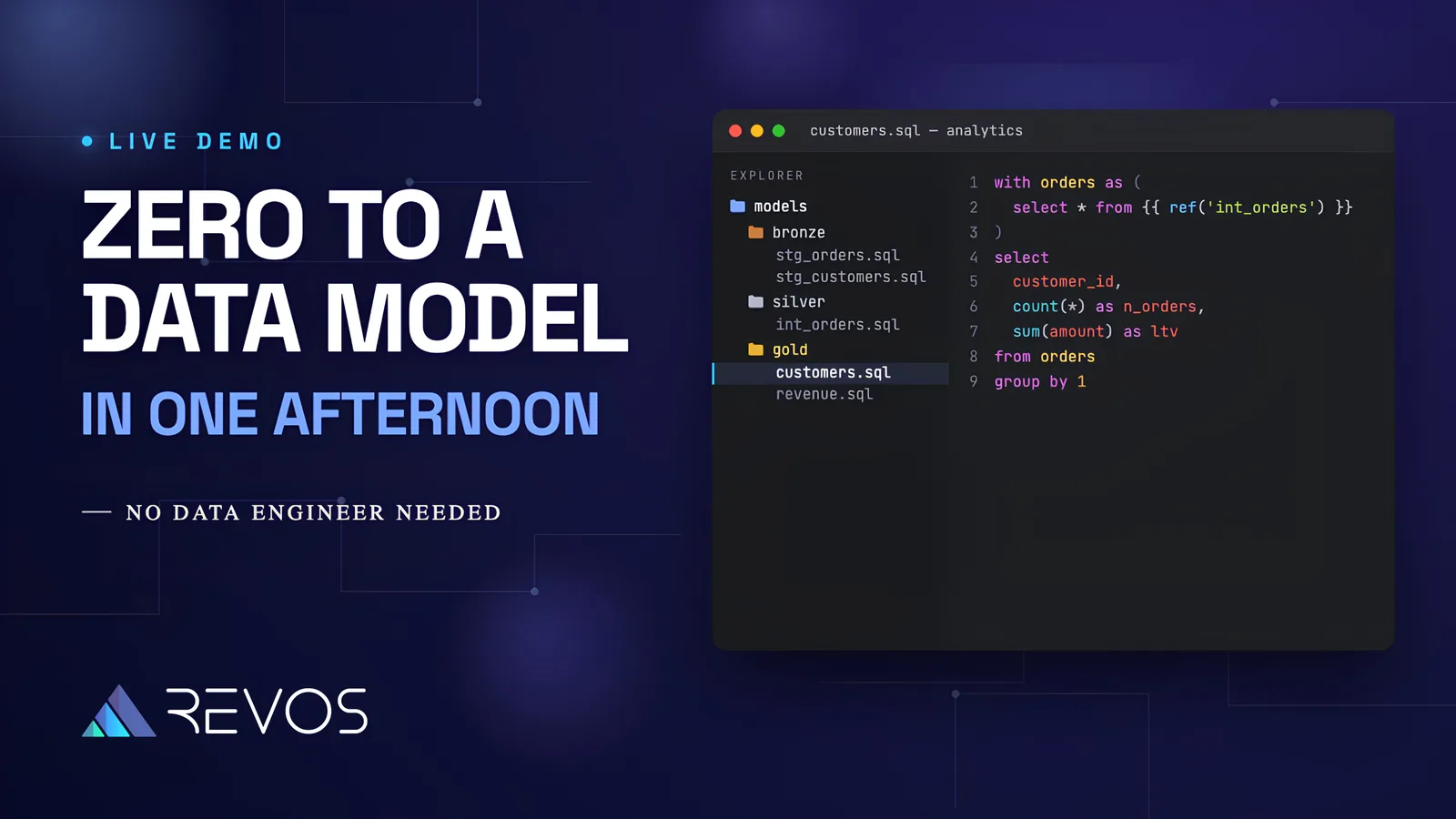 RevOS demo — building a dbt semantic model with an AI agent in minutes